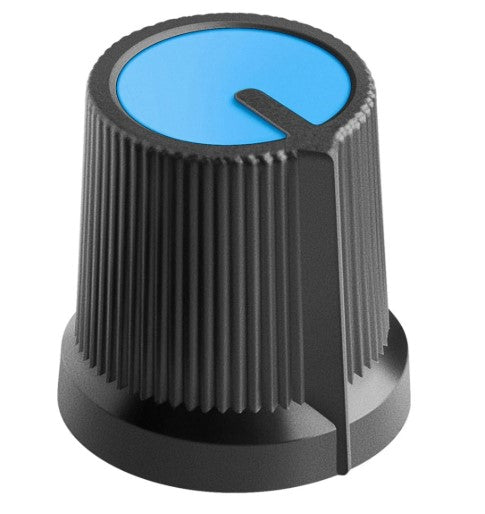 Perilla plastica p/potenciometro AZUL