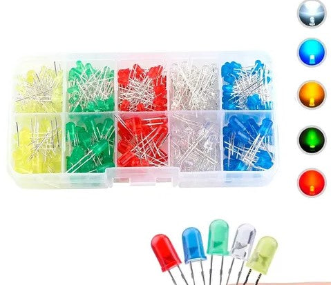 Kit de 300 led difusos 3 y 5 mm variso colores